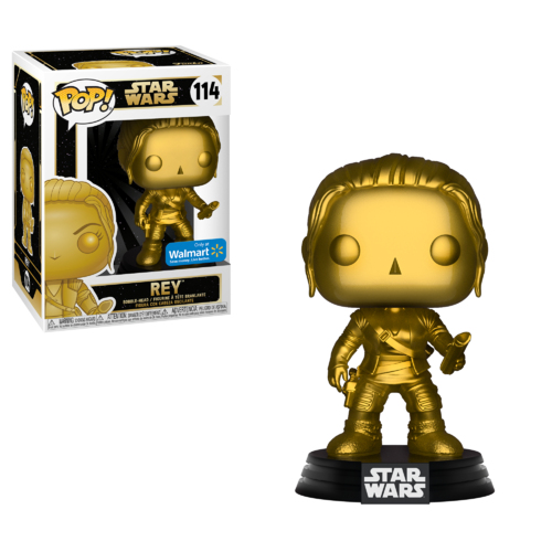 FUNKO POP! BOBBLE-HEAD: STAR WARS EPISODE 8: REY (CHROME-MATT GOLD)(EXCL.)