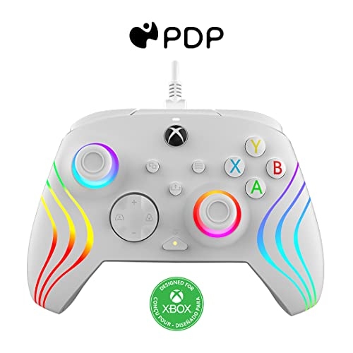 PDP XBOX WIRED CONTROLLER AFTERGLOW WAVE WHITE