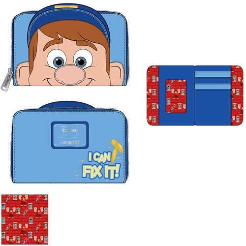 LOUNGEFLY DISNEY WRECK IT RALPH FIX IT FELIX ZIP AROUND WALLET