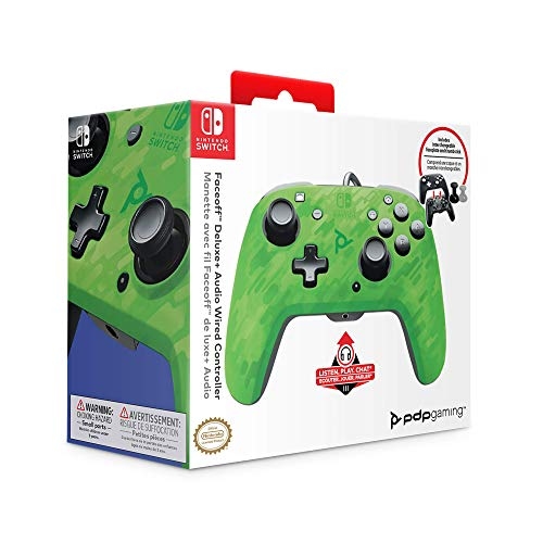 PDP NINTENDO SWITCH FACEOFF DELUXE CONTROLLER + AUDIO PDP CAMO GREEN