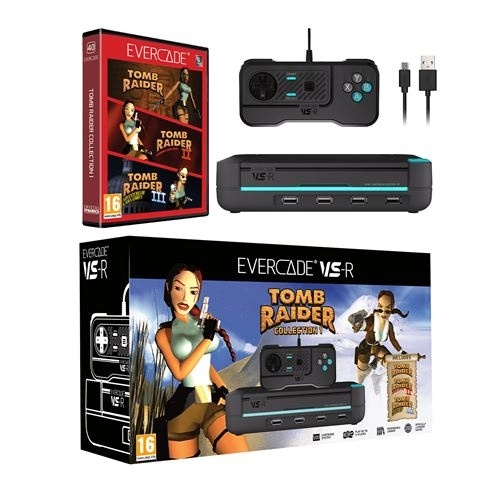 EVERCADE VS-R CONSOLE WITH TOMB RAIDER COLLECTION 1