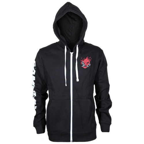 JINX CYBERPUNK 2077 BIGGEST FAN ZIP-UP HOODIE X LARGE BLACK